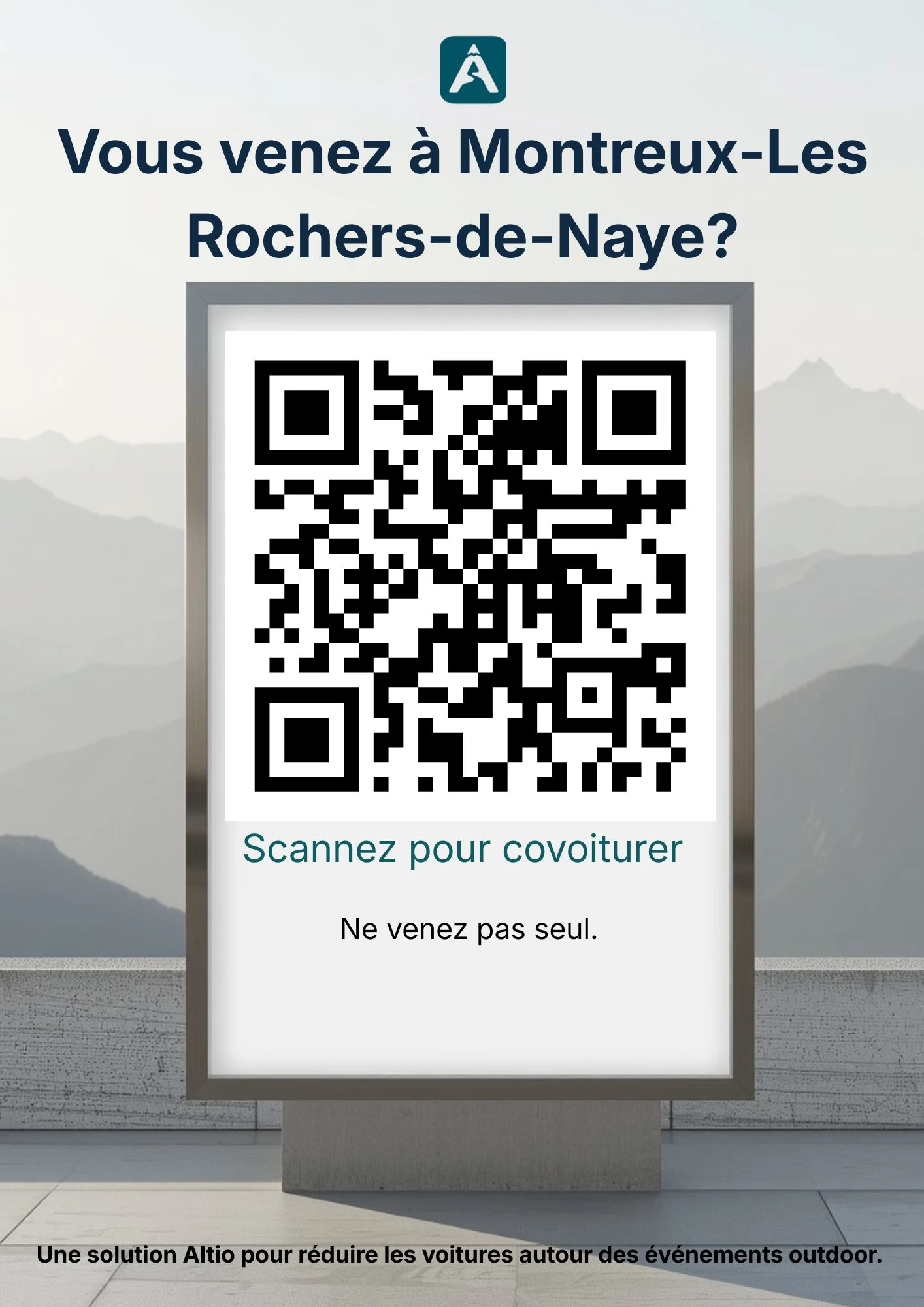 QR Code vers la plateforme de covoiturage Altio